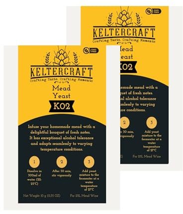 Keltercraft K02 Met Hefe [2x 10g: Für 50L Honigwein] Trockenhefe Weinhefe Reinzuchthefe
