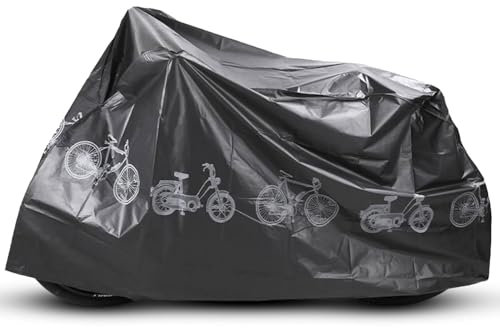 Copribici Bici Impermeabile, Copri Bicicletta Esterno per Bici, Copertura Biciclette Esterno, Universale Copri Bicicletta da Esterno Anti Polvere Pioggia Anti Neve Protezione UV, 200x100cm(Nero)