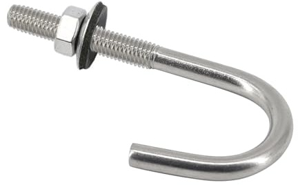Lot de 8 boulons à crochet M6 x 50 x 100 mm en acier inoxydable 304 avec Waser et écrou pour tuile de toit fixe, boulons à crochet de fixation