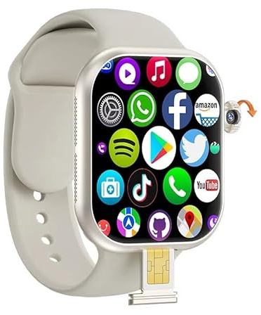 Reloj inteligente VP29 4G Android 64GB de almacenamiento 4G/5G LTE tarjeta SIM GPS WIFI 2.3 pulgadas 490 x 580 Amoled NUEVO reloj inteligente cámara giratoria (plata, 4+64GB)