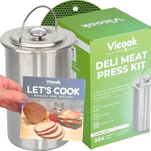 Deli Meat Press Kit - Stainless Steel Lunch Meat Press Mold for Deli Meats