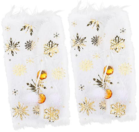 MAGICLULU 2stücke Weinflaschenhülle Dekorativ Mit Schneeflockenmotiv Für Weindekoration Weihnachtsaccessoires Aus Plüschmaterial Weihnachtliche Weindekorationen Weinaccessoires