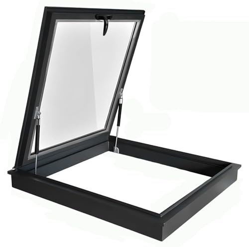 PtaTritious Claraboya de Techo, Ventanas de tejado de Salida, Ventanas de tejado con Vidrio Templado de Doble Capa, claraboya de Salida de Impermeable para sótanos,desván, cobertizos,400X400mm