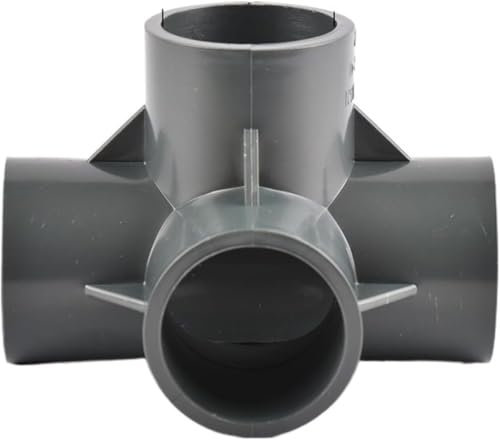 Water Tube Jointer,Inside Diameter 20/25/32mm 3-way/4-way/5-way Three-Dimensional PVC Connector Water Supply Pipe Fittings Equal Connectors Plastic(Grey,4way 32mm)