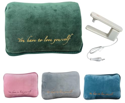 Borsa Acqua Calda Elettrica 420W con Fodera Morbida in Peluche – Ricaricabile, Max 75°C – Scaldamani e Scaldapiedi, Ideale per l’Inverno