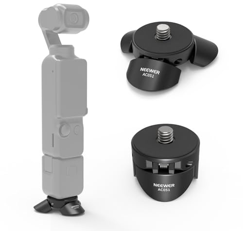 NEEWER Mini Tripod Compatible with DJI Osmo Pocket 4 & 3, Small Desktop Gimbal Camera Holder Mount Stand with 1/4 Screw Compatible with Insta 360 X5 X4 X3, Upright/Handheld Mode Switch, AC051