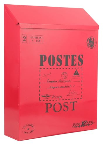 NIYANGLE Cassetta Postale in Ferro Battuto Stile Americano Vintage Serratura 87X87X28 Pollici per Casa Giardino e Ufficio Resistente e Funzionale