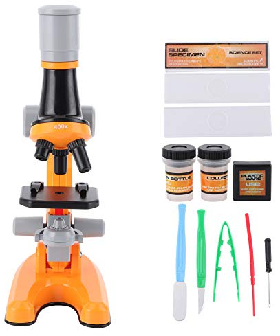 Yobadam 40X 1200X Mikroskop för Barn, Professionellt Optiskt Avbildningsmikroskop, Barnmikroskop med LED-ljus och 90 Graders Roterande Justering, Idealiskt för Att Odla Hands on Ability & (Orange)