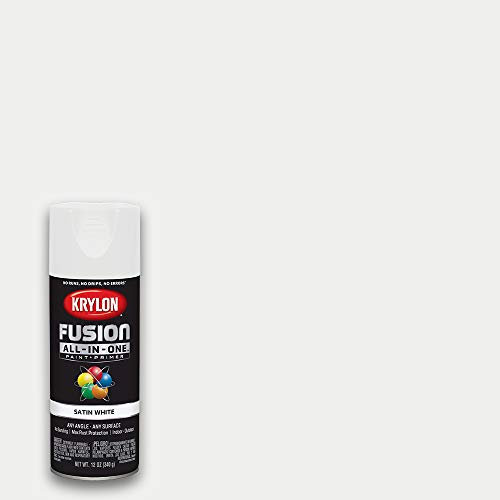 Krylon Fusion All-In-One Adhesive Spray Paint for Indoor/Outdoor Use, 12 oz, White