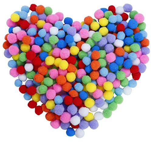 Pompons, Bunte Pompom, Pom Pom Balls Flauschigen Plüsch Klein Bälle 1 Zoll/25mm für Lustige Kinder DIY Kreative Handwerk Dekorationen 300 Stücke