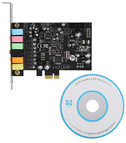 ASHATA Internal Sound Card,1 pcs PCI-E 7.1 HiFI High Fidelity 8 Track Internal Surround PCI Sound Card Compatible with 2.1/5.1 Stereo Surround Sound System Equipment,Black