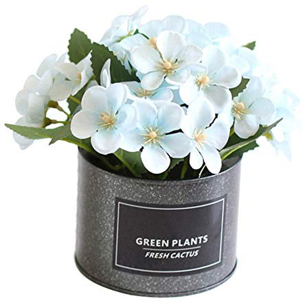 YMZ Künstliche Pflanze, Begonie, Blumentopf, Bonsai, für Zuhause, Garten, Party, DIY, Dekoration, getopft blau