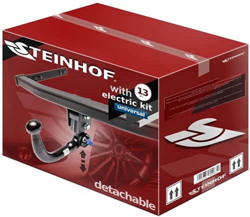 STEINHOF NEU Anhängerkupplung AHK abnehmbar-vertikal kompatibel mit Skoda Octavia III 5E Kombi Combi ab 02.2013 mit 13-polig Universal-Elektrosatz