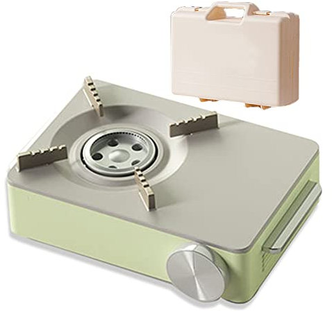 Generic Portable Mini Réchaud à Butane Réchaud de Camping à Gaz Brûleur en Alliage pour Les Pique-niques, Le Camping, la Randonnée Extérieur Randonnée,Green,30 * 20 * 9cm