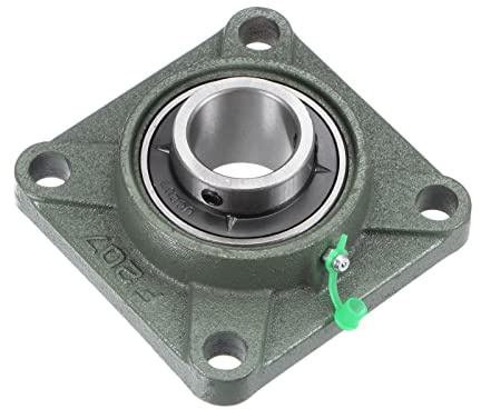 sourcing map UCF207 Flange Block Bearings 35mm Bore Cast Iron Bearing Unit Set Screw Lock