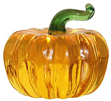 Yangshine Statua di zucca di cristallo ornamento scultura di frutta artificiale figurina da tavolo fermacarte ornamento in vetro di cristallo per decorazione domestica-zucca