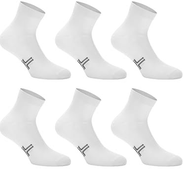LANCETTI - 6 paires de chaussettes courtes unisexe coton fil d'Écosse décontracté (homme-femme), 6 paires blanches, 39-42 Corto