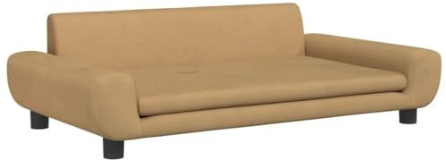 vidaXL Hundebett, Hundekissen mit weicher Polsterung, Hundesofa Hundecouch für kleine Hunde Haustiere, Haustierbett Katzenbett, Braun Samt