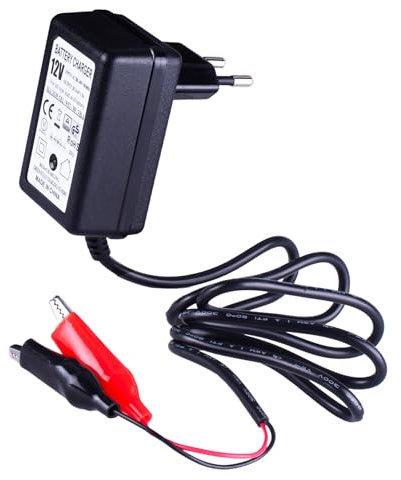 Etrogo Caricabatteria Auto 12V 1500mA Multi Protezioni Caricatore Intelligente Automatico Conversione Elevata per Batteria al Piombo Acido Auto, Moto, ATV, Camper