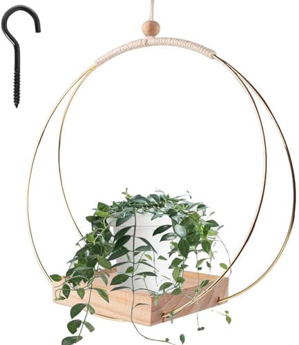 Fioriera sospesa macramè con base in legno - актуальль subter P authored per interni ed esterni, decorazione piante grasse