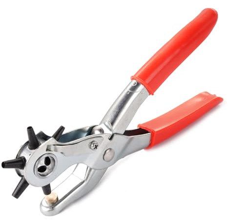 Pince Perforatrice, Perforatrice Cuir, Outil Perforation, Pince Perforatrice Cuir, Pince Perforatrice Rotative, Pince a Trouer le Cuir, Pince à Poinçon Perforatrice Robuste avec 6 tailles de poinçon