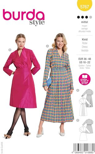 burda style Schnittmuster Damen Kleid in 2 Längen Gr. 36-48