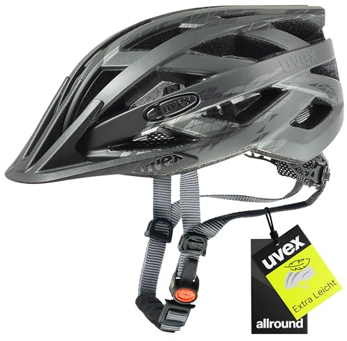 uvex i-vo cc - Leichter Allround-Helm für Damen und Herren - individuelle Größenanpassung - Black-Smoke matt - 52-57 cm