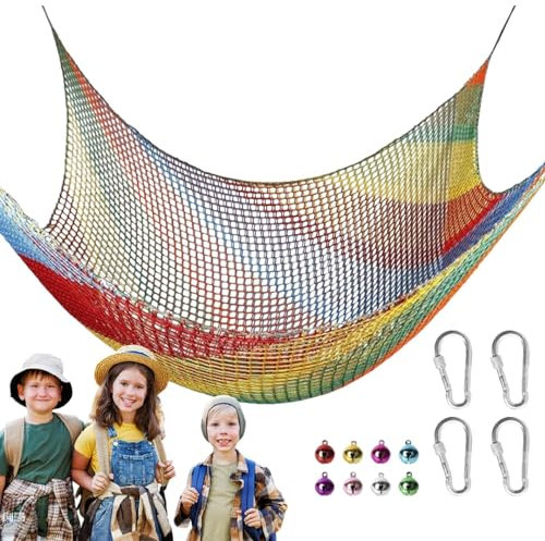 ycezw Rete da arrampicata | Rete per parco giochi per arrampicata - Rete di sicurezza per parco giochi per bambini, rete da cortile multicolore a doppio strato per casa sull'albero