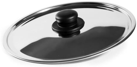 zanetti, Couvercle en inox, couvercle en acier inoxydable, diamètre 36 cm, poignée plastique, convient aux casseroles et poêles, lavable au lave-vaisselle