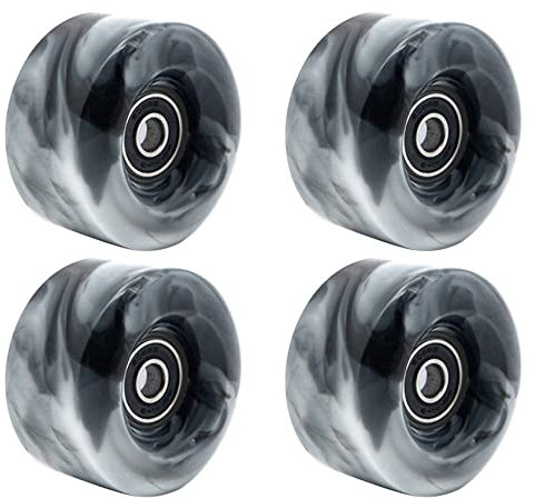 Cetfuro 4 StüCke Roller Skate Rollen mit Lagern für Zweireihiges Skaten und Skateboard 32Mm X 58Mm 82A,Schwarz