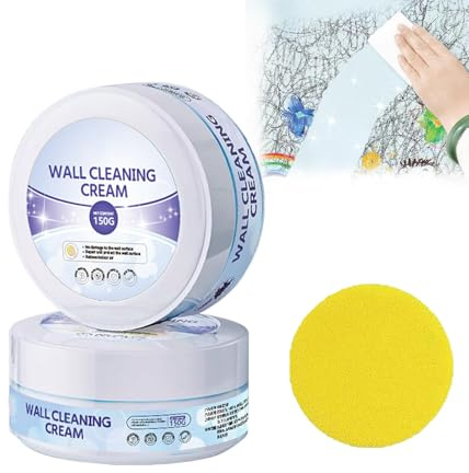 WQTHU Mehrzweck-Wandreinigungs- und Pflegecreme,kraftvolle Wandreinigungscreme,Reinigungspaste für Harte Oberflächen,Allzweck-Wandreinigungsset,Mehrzweckreiniger für Wände und Decken (1 PCS)