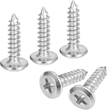 sourcing map M4x16mm Flat Head Phillips Drive Self Tapping Screws 50Pcs | 304 Stainless Steel, Cross Drive, Fastener Screws, Silver