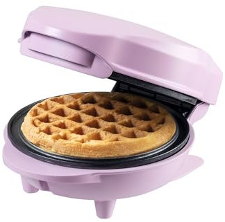 Bestron mini gofrera, Gofrera muñeco de nieve con revestimiento antiadherente, para fiestas de cumpleaños infantiles, celebraciones familiares, Pascua o Navidad, diseño retro, Color: Morado mate