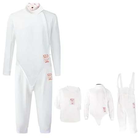 AIHUSASD Fencing Suit，Fencing Jacket，Fencing Pants，Fencing Uniform Suit，450N Impact Resistance, Impact Resistance, stab Resistance, Breathable, Soft, Suitable for foil, Epee and Saber(38)