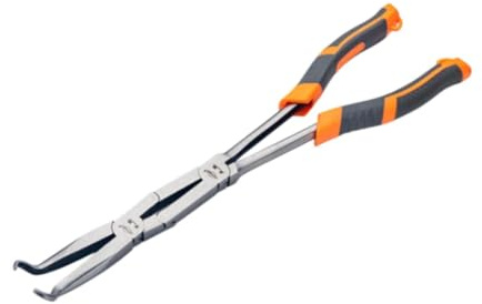 Ronyme Alicates de doble articulación, alicates de mango largo, alicates de largo alcance, resistentes para el hogar y exteriores, 20 Ronda Pequeña, Largo Total 34cm