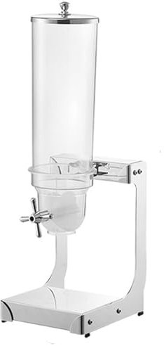 Single Countertop Cereal Dispenser, 3.5L Dry Food Dispenser with Stainless Steel Base Snack Organizer Cereal Containers Storage for Pantry Kitchen, Silver