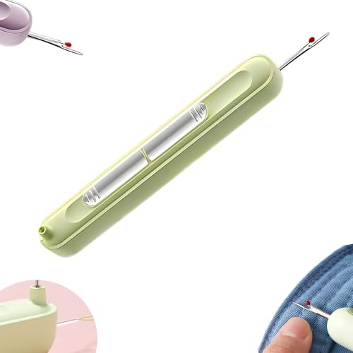 Enhebrador de agujas 2 en 1, descosedor de agujas y enhebrador de agujas 2 en 1, 2025 nuevos descosedores elásticos para coser a mano, tejer, manualidades y suministros de acolchado. (verde)