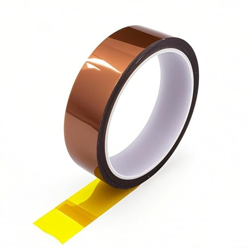 Misuyue 25mm Kapton Tape, Antistatisch Hitzebeständiges Klebeband 33m Braun | Hitzebeständiges bis 300℃, Polyimid Isolierband für 3D-Drucker Löten, Sublimation, Elektronik Leiterplatten