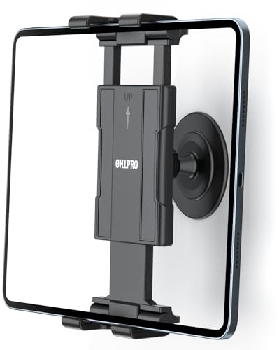 OHLPRO Surfplatta väggfäste med 3 m lim, iPad-väggfäste 360° vridbar justerbar, universellt glas/kaklade väggar, kompatibel med iPad Pro/Mini, Air, iPhone, Galaxy Tab, Kindle, alla 5–13 tum