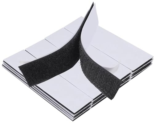 Zparno 16-paare 3x10cm super starke doppelseitige Kratzaufkleber, Klettklebeband, verwendet zum beidseitigen Kratzen von Matten, Wänden und Fotorahmen Installationen (schwarz)
