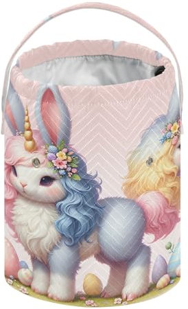 Garntasche, niedliches Kaninchen-Einhorn-Osterkörbe, kleine Häkeltasche, Stricktasche, Basteltasche, Garnaufbewahrung, Organizer für Häkeln, Stricken, Zubehör und Zubehör