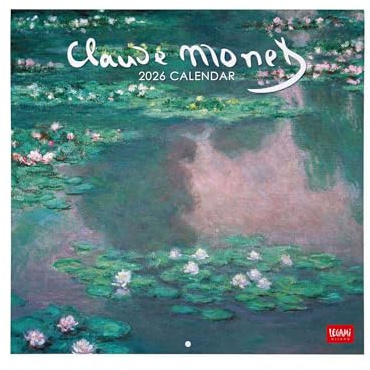 Legami - Calendario de pared 2026, Claude Monet, calendario de pared grande, 12 meses y planificador anual, en 6 idiomas, espacio para notas, signos del zodiaco, fiestas internacionales, 30 x 29 cm