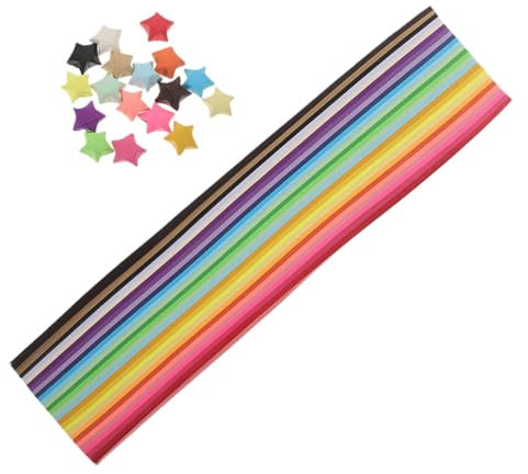 DOITOOL 540 Stück Origami-Stern Sterndekor Basteldekoration aus Papier Weihnachten Sterne farbig Sternfaltpapier Papierstreifen zum Basteln Origami-Papierstreifen Colorful