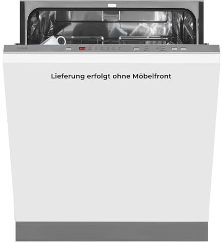 Exquisit EGSP56312-E-030E Einbau-Geschirrspüler - 12 Maßgedecke, 6 | Teilintegriert, 49 dB leise, Aquastop, Startzeitvorwahl, höhenverstellbarer Korb und LED-Anzeige für die Küche