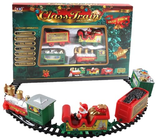 Elektrische Spielzeug-Eisenbahn Für Kinder | Weihnachtszug Sets Mit Güterwagen,Weihnachts DIY Zusammenbau Klassisches Spielzeug Eisenbahn Bauset, Unterhaltsame Schienenwagen BAU Spielzeuge | Geschenk