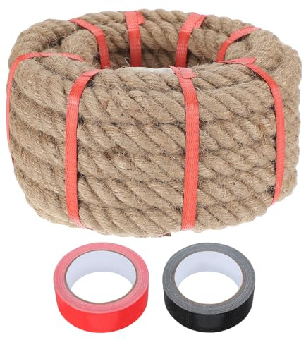 QUARKZMAN Cuerda De Batalla 30 Pies X 0.87 De Yute Pesado para Entrenamiento De Gimnasio Cuerda De Escalada Ejercicio Cuerdas De Entrenamiento para Entrenamiento De Fuerza Ejercicios