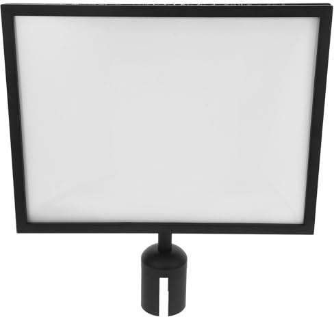 MAGICLULU Soporte para Letrero Marco A3 Negro Horizontal Poste Retráctil, Soporte Vertical para Señalización y Control de Multitudes en Oficinas y Espacios Comerciales