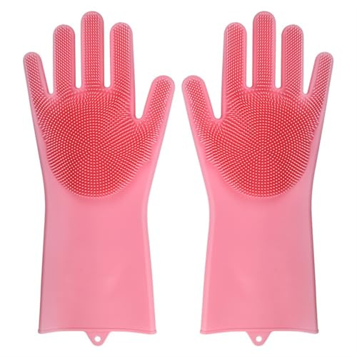 diskhandskar, Bordsartiklar Hushållsskrubbare, Köksrengöringsverktyg Diskhandskar(Pink)