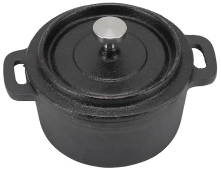 Four hollandais en fonte épaissie, double Style traditionnel avec couvercle, poignée ergonomique, rétention de chaleur(20CM)