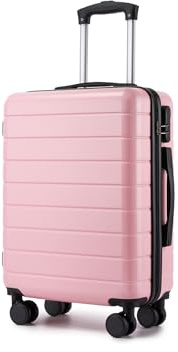 Shavont Handgepäck Koffer 55x40x20 cm Reisekoffer Hartschalenkoffer aus ABS, Leichter Trolley mit 4 Leisen 360° Doppelrollen, Integriertem Schloss, Für Viele Airlines Geeignet (M, Rosa)
